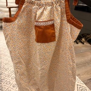 Floral Casual Dress with Orange Trim